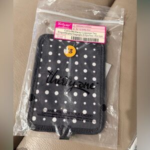 Thirty One Carry Me Away luggage tag Black and White Polka Dot NWT ditty dot